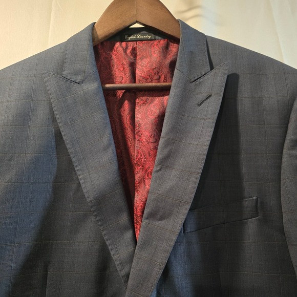 English Laundry Men's Gray Plaid Blazer Jacket Suit Separate Sport Coat Size M - Picture 2 of 13